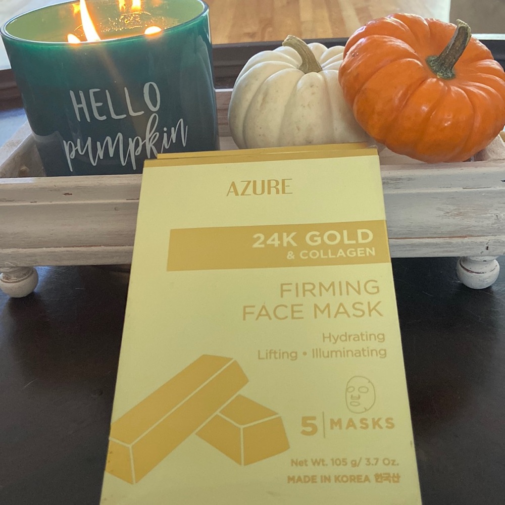 Azure 24k gold & collagen firming face mask set of 5 new